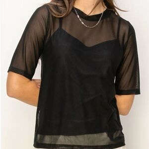 HYFVE Black Mesh Top